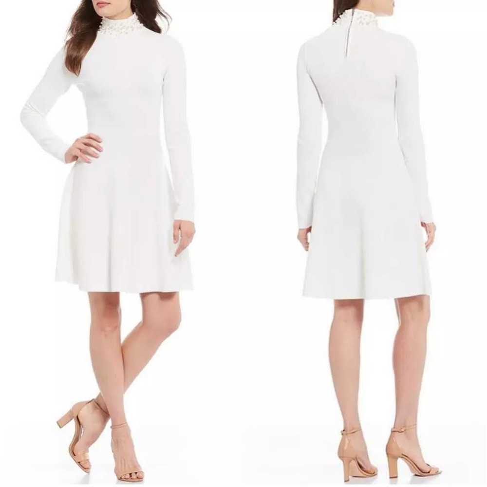 Eliza J White Long Sleeve Dress